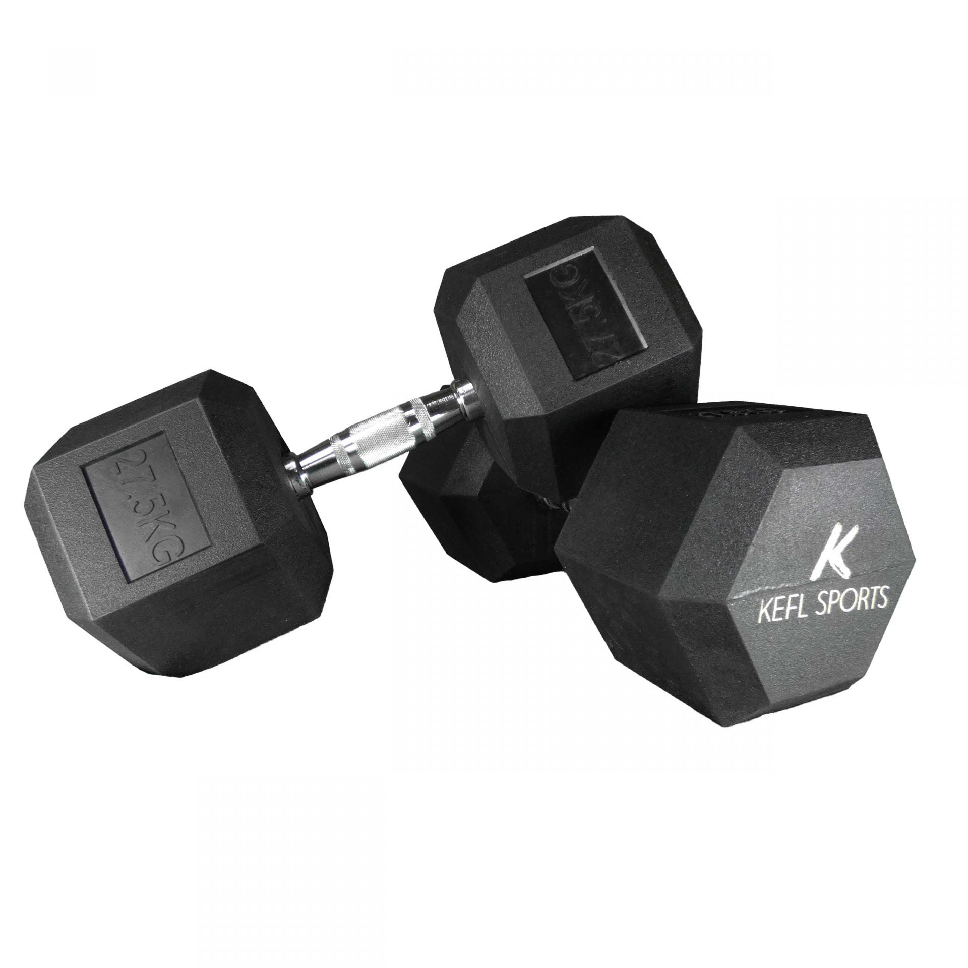 KEFL Sports Hexagonal Rubber Dumbbell - KEFLUK