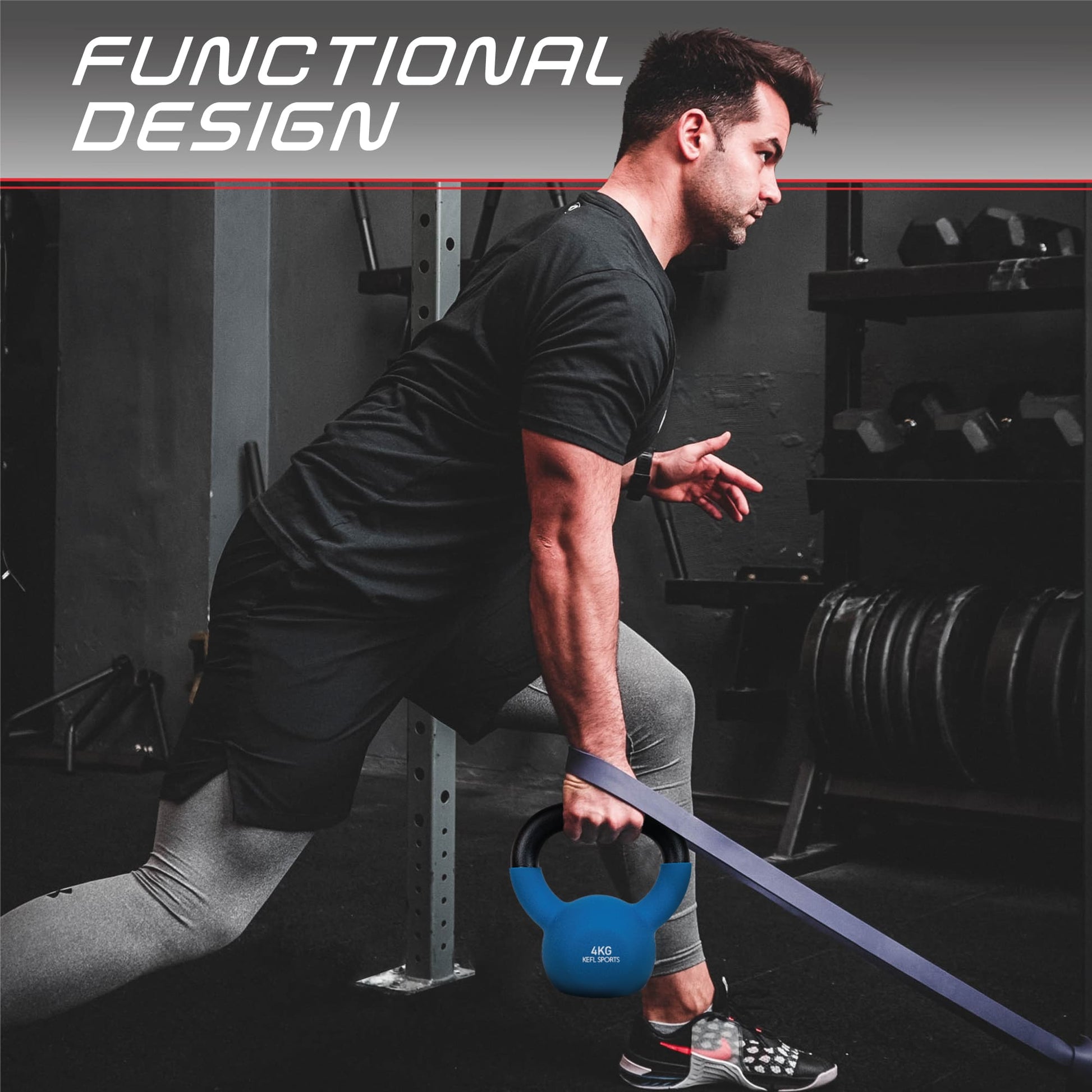 KEFL Sports Neoprene Kettlebell - Colour Coded