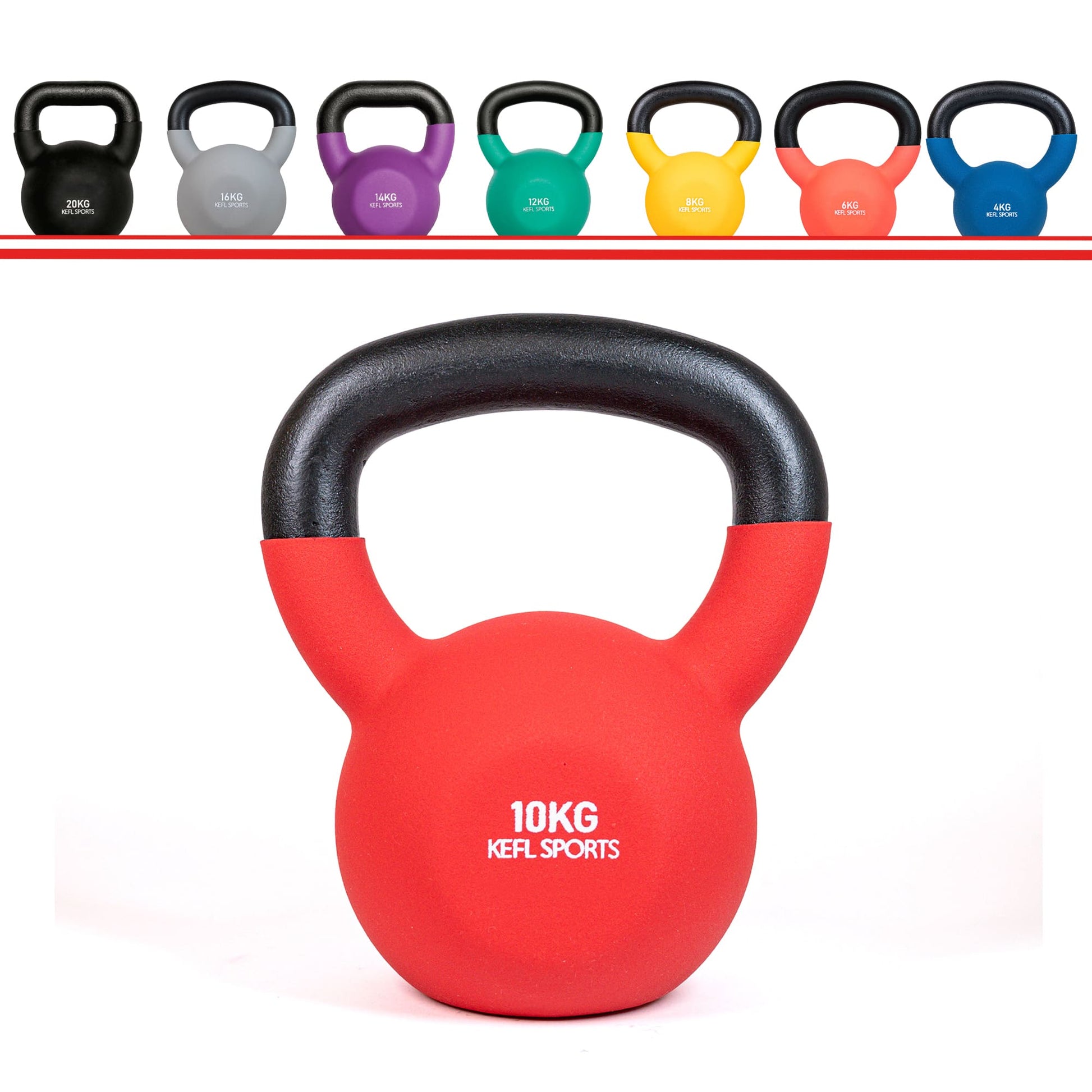 KEFL Sports Neoprene Kettlebell - Colour Coded
