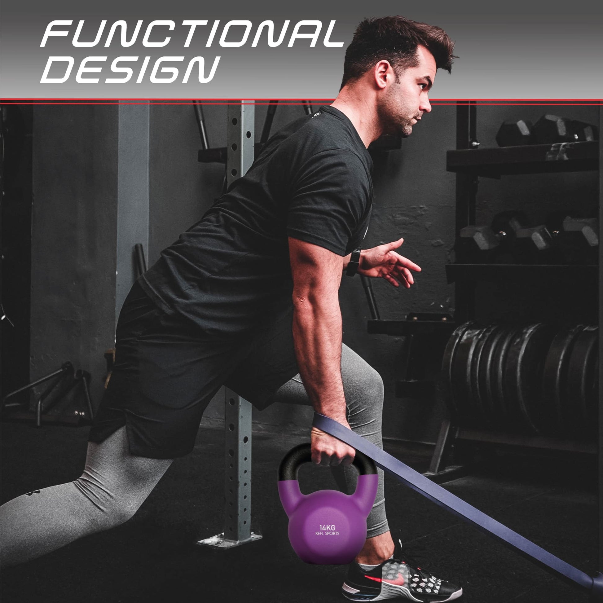 KEFL Sports Neoprene Kettlebell - Colour Coded