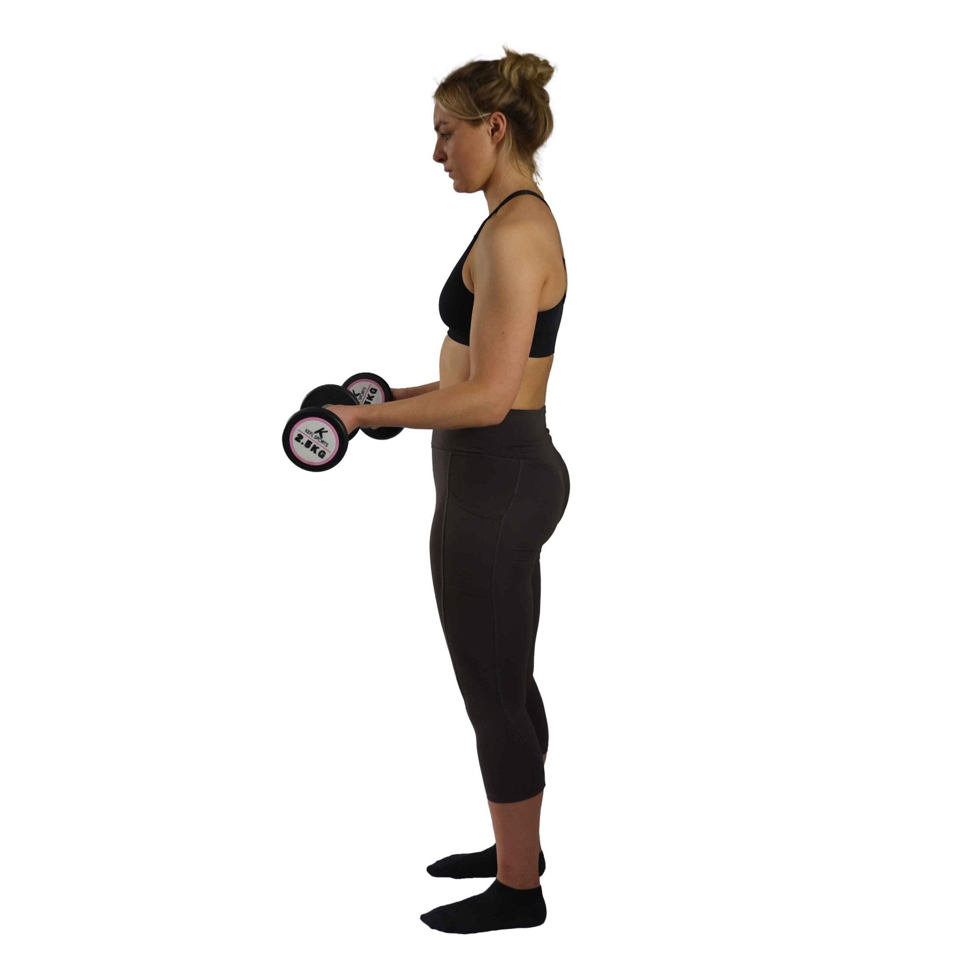 KEFL Sports Pro Rubber Dumbbells - Colour Coded