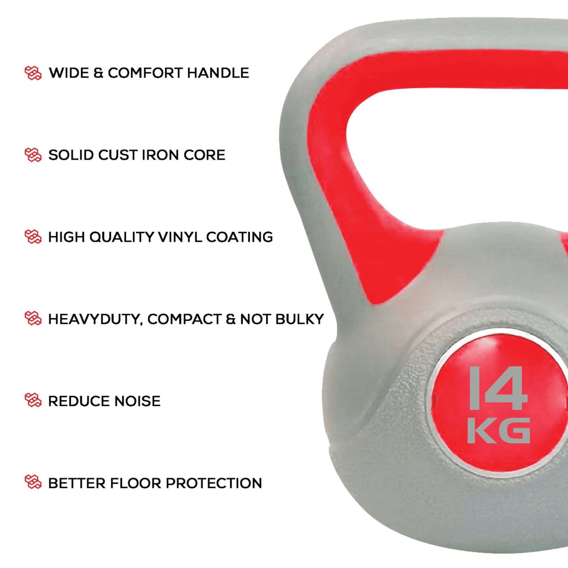KEFL Vinyl Kettlebell 2KG - 20KG