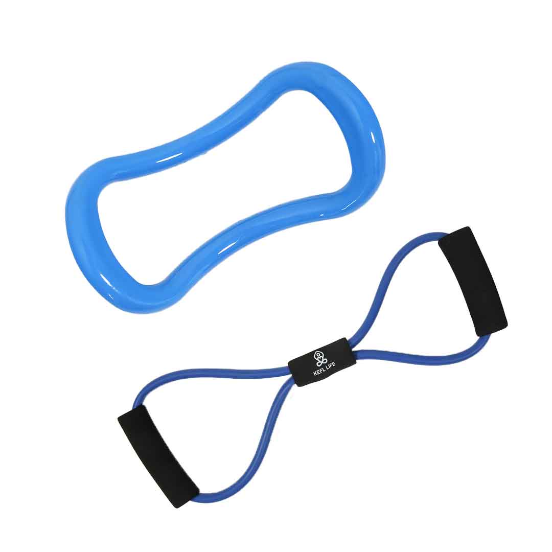 KEFL Yoga Shaped Resistance Tube & Ring Set