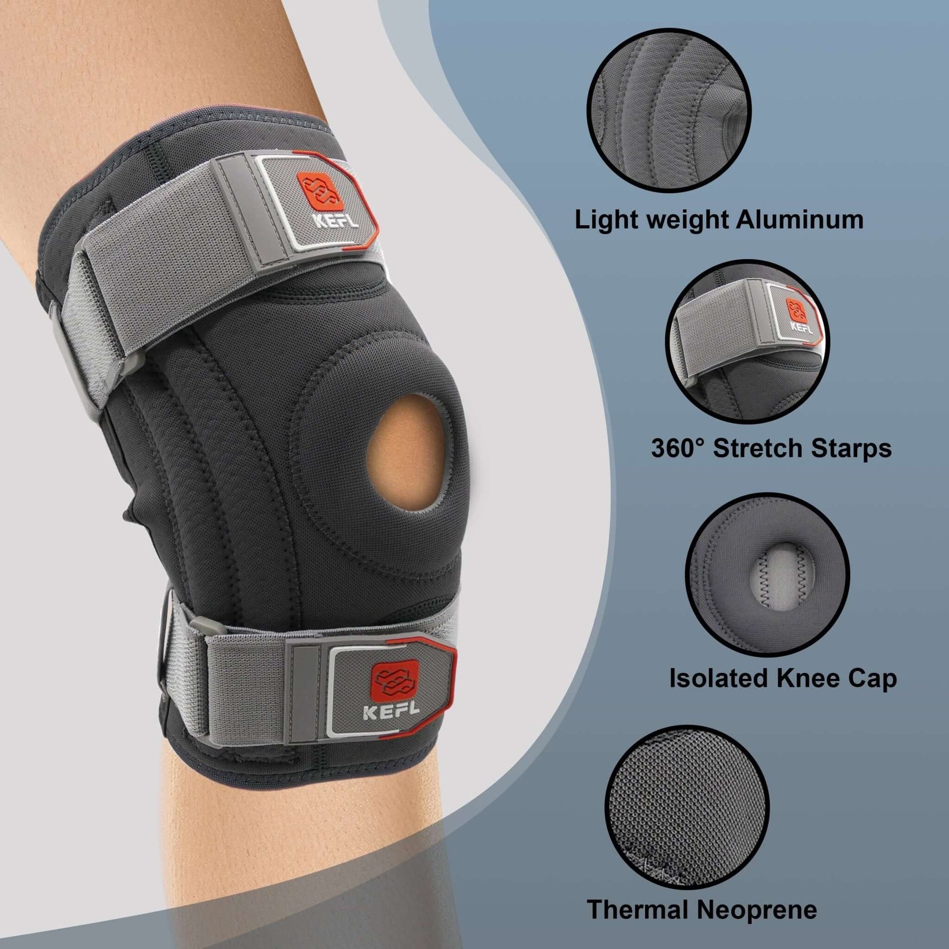Knee Support Open Patella Brace with Straps