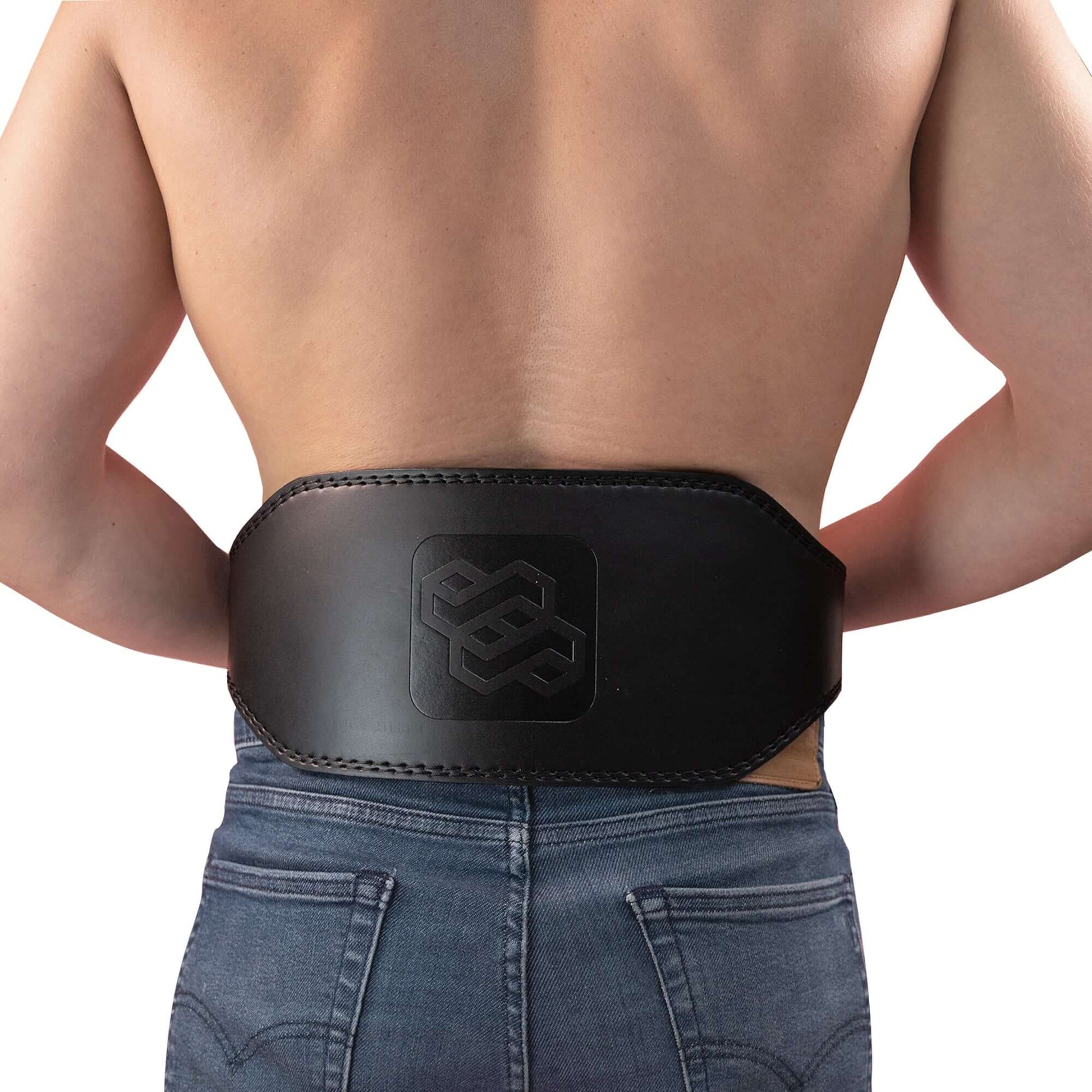 Leather Weight Lifting Gym Support Belt - Powerlifting Training Lumbar Back