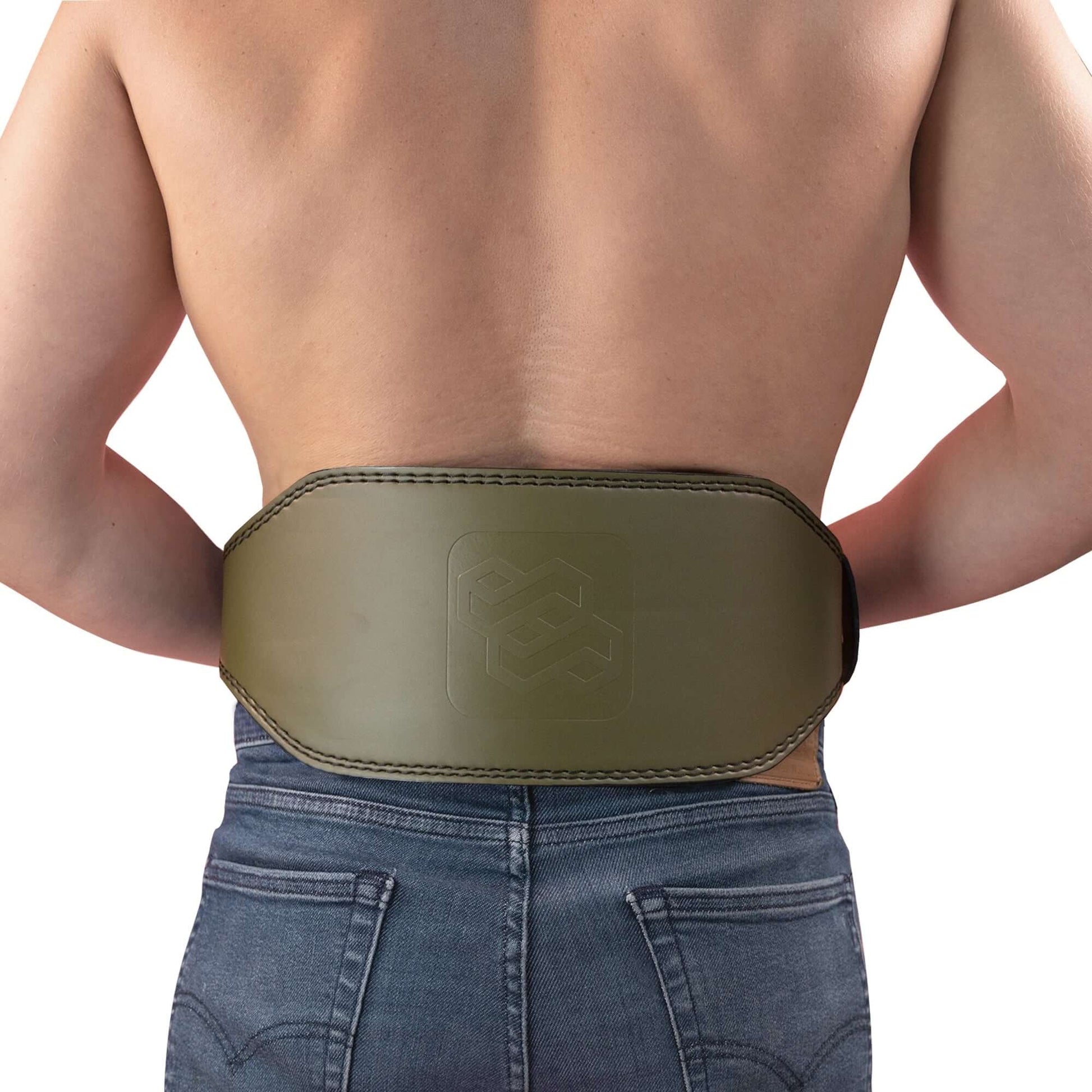 Leather Weight Lifting Gym Support Belt - Powerlifting Training Lumbar Back