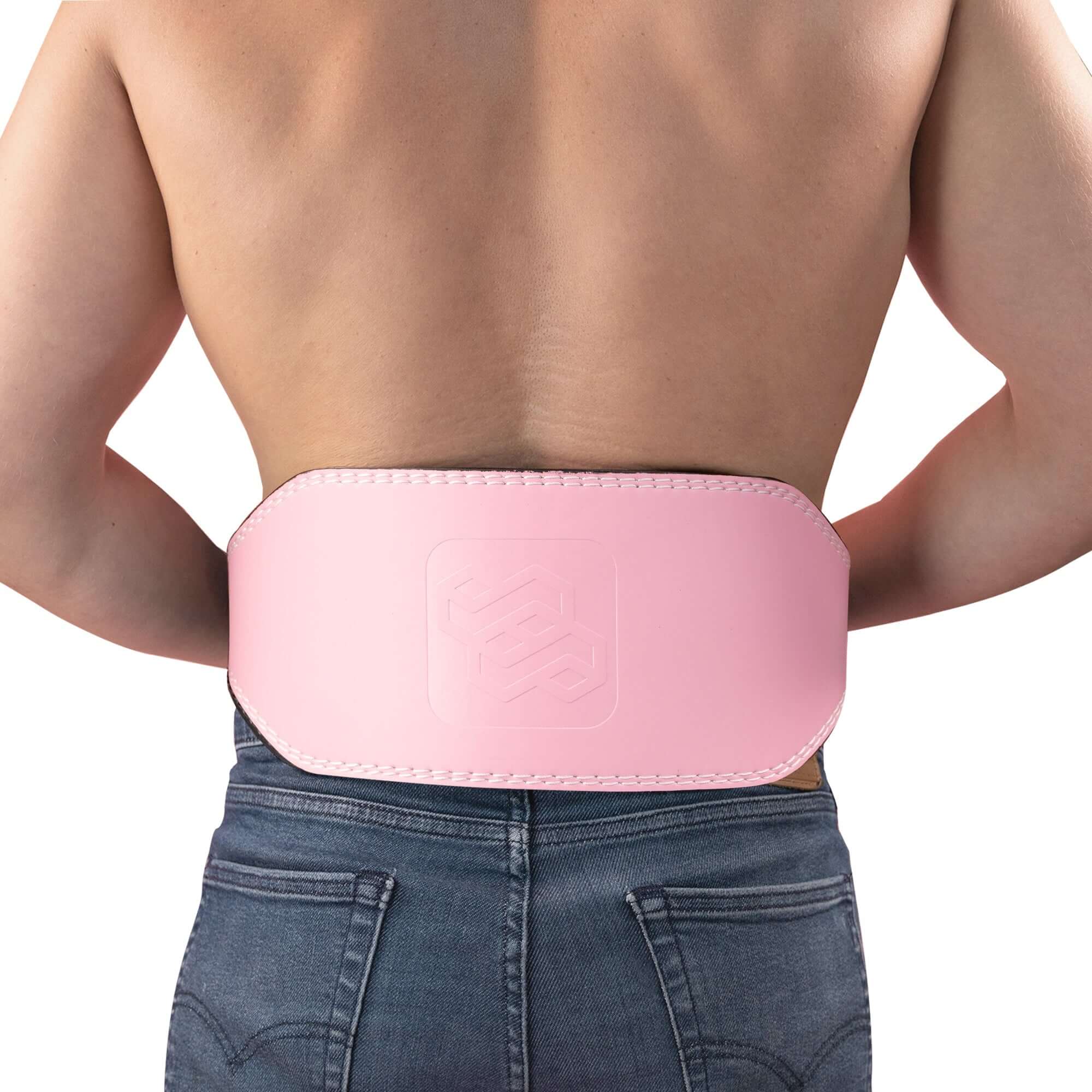 Leather Weight Lifting Gym Support Belt - Powerlifting Training Lumbar Back