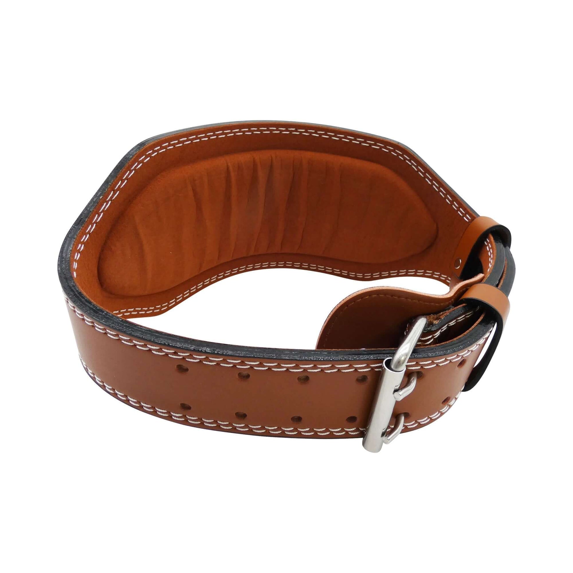 Leather Weight Lifting Gym Support Belt - Powerlifting Training Lumbar Back