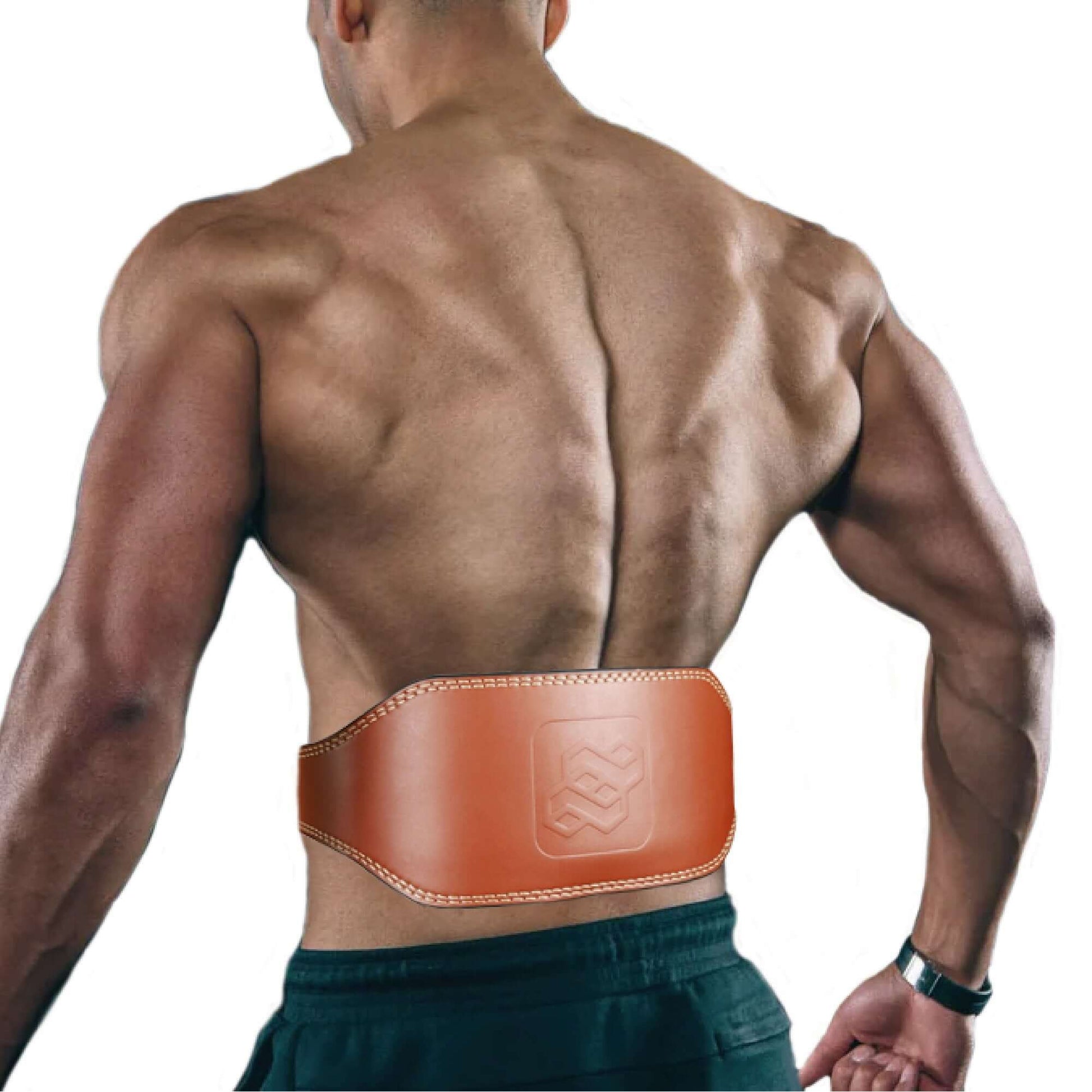 Leather Weight Lifting Gym Support Belt - Powerlifting Training Lumbar Back