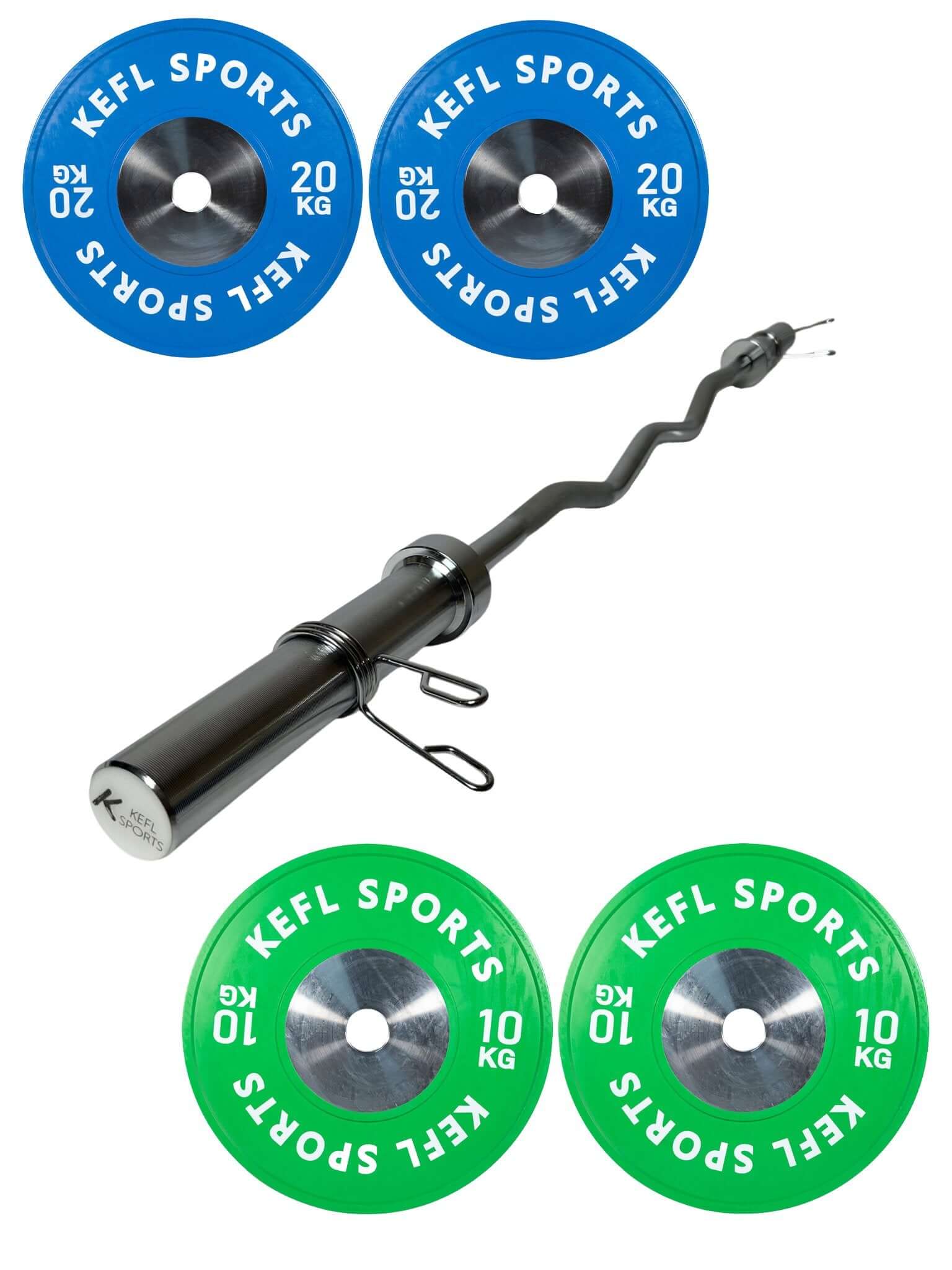 Olympic EZ Barbell & Chrome Strength Competition Bumper Plates Set