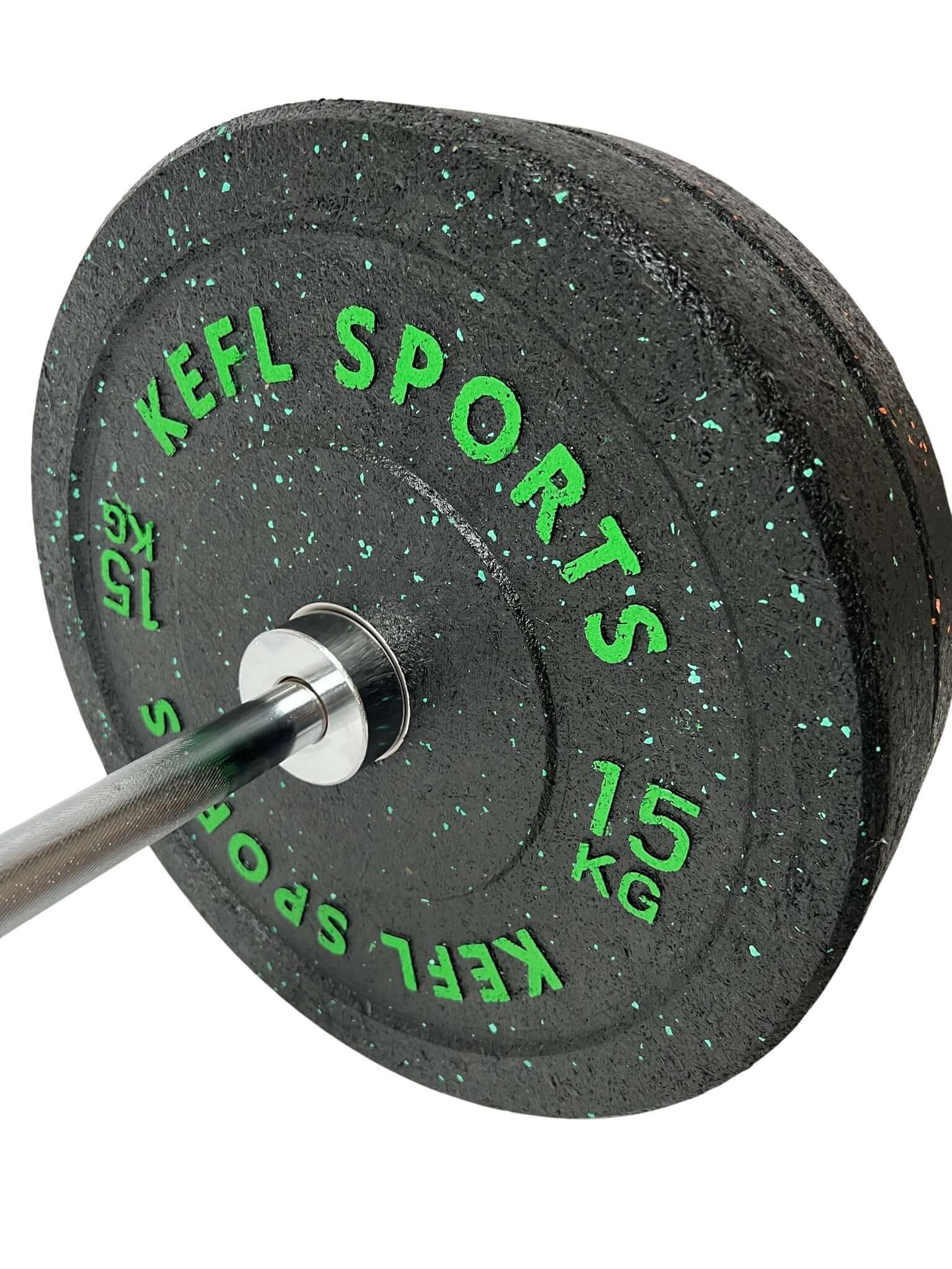 Olympic EZ Barbell & Colour Splashed Bumper Plates Set