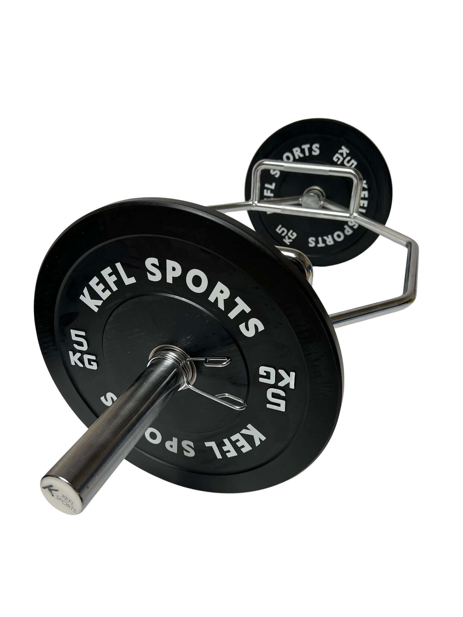 Olympic Hex Barbell & Black Bumper Plates Set