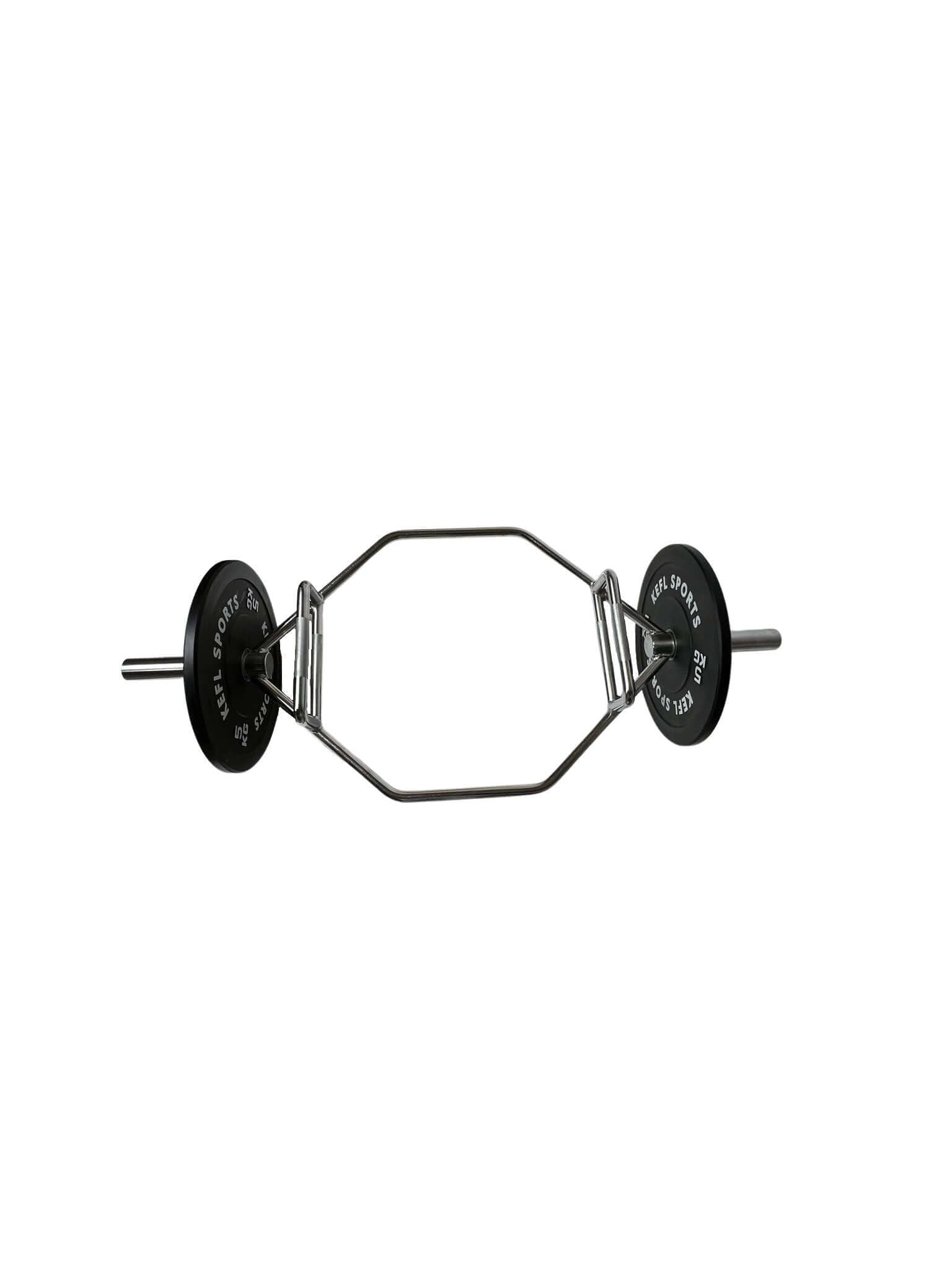 Olympic Hex Barbell & Black Bumper Plates Set