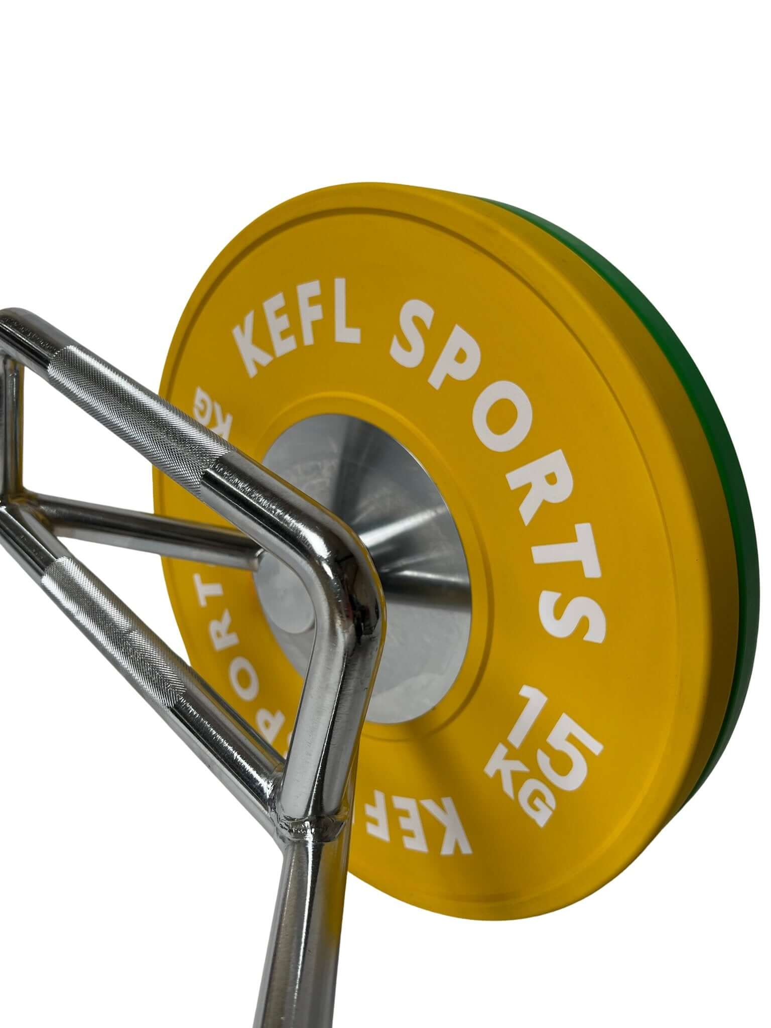 Olympic Hex Barbell & Chrome Strength Competition Bumper Plates Set