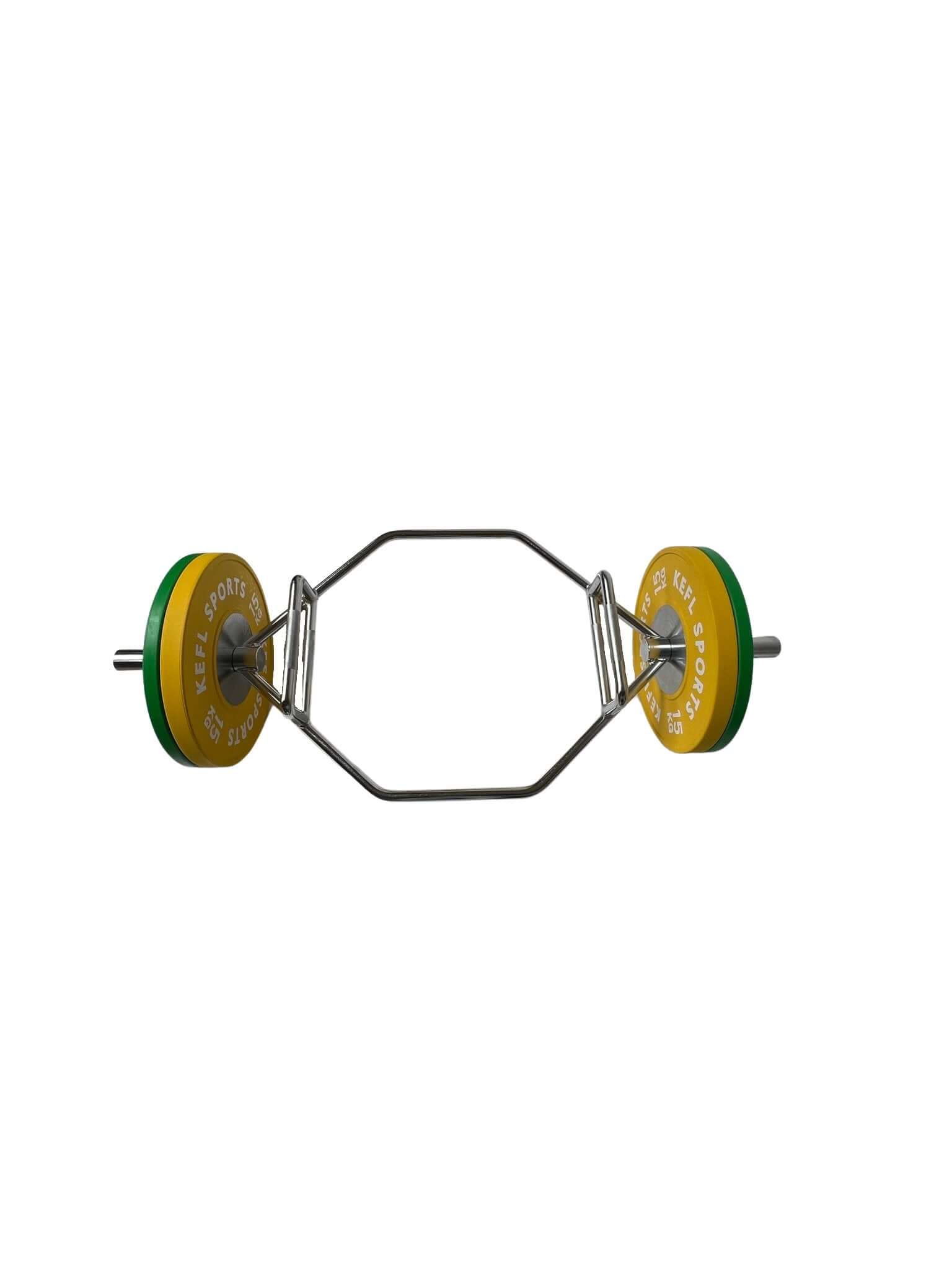 Olympic Hex Barbell & Chrome Strength Competition Bumper Plates Set