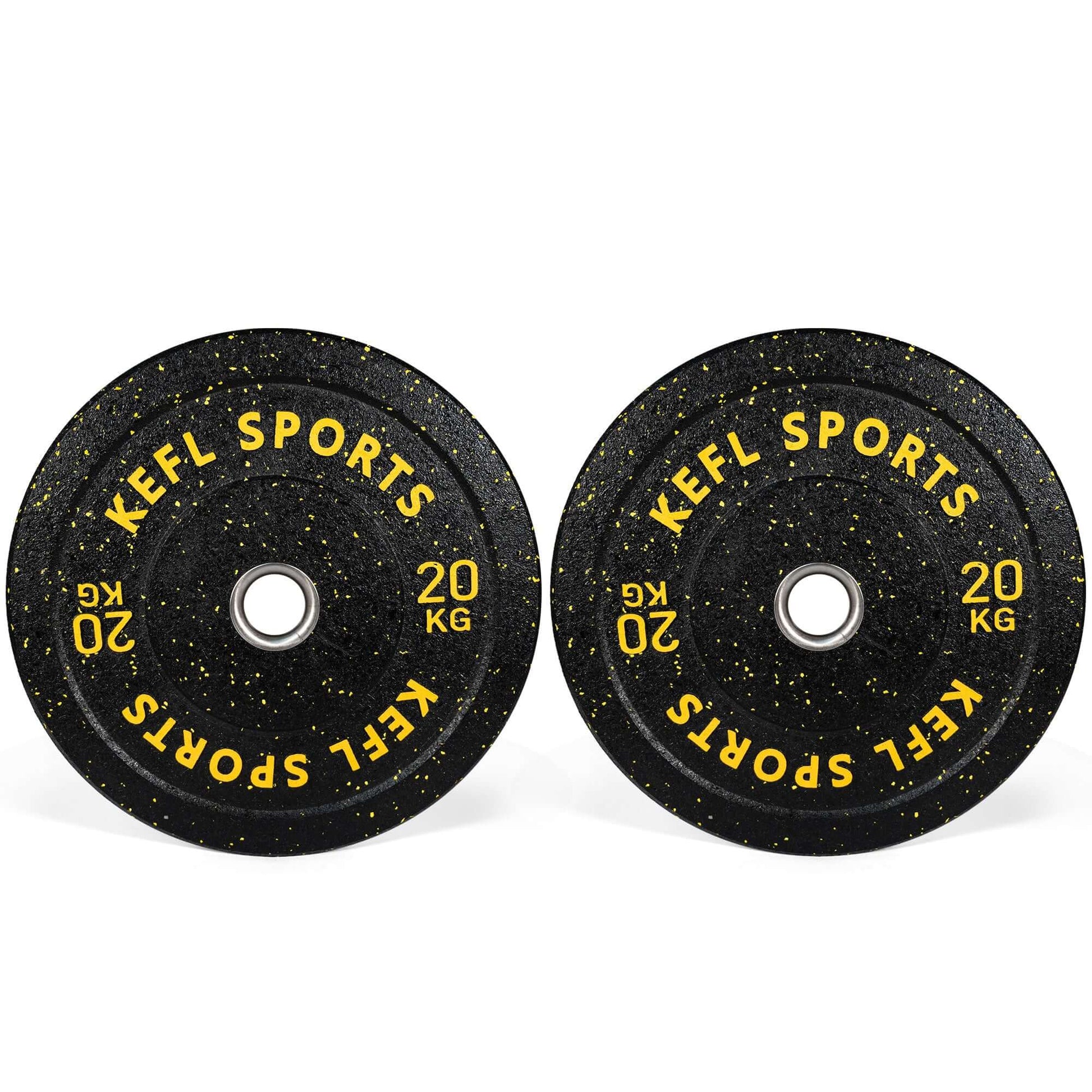 Olympic Hex Barbell & Colour Splashed Bumper Plates Set