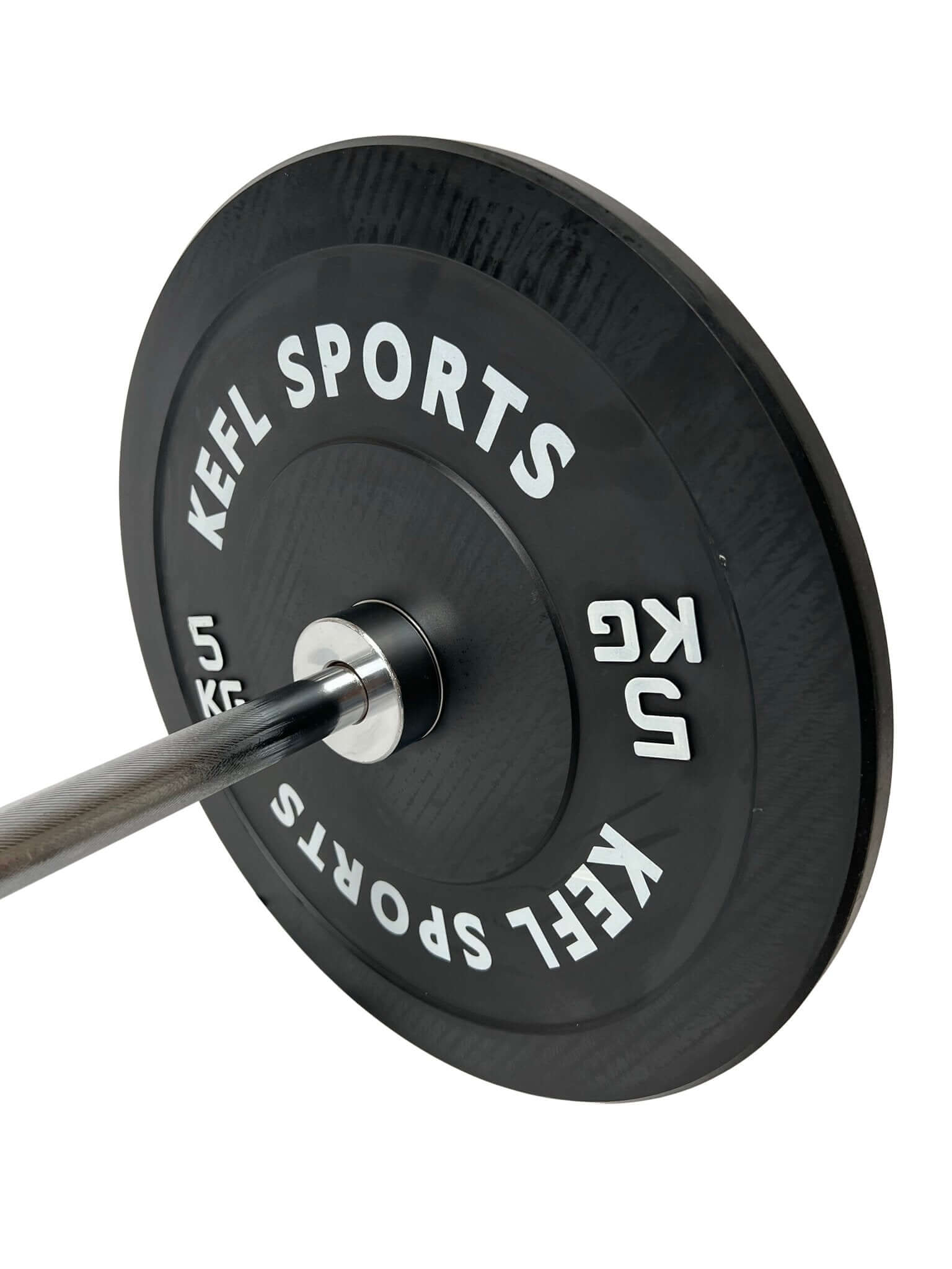 Olympic Straight Barbell & Black Bumper Plates Set