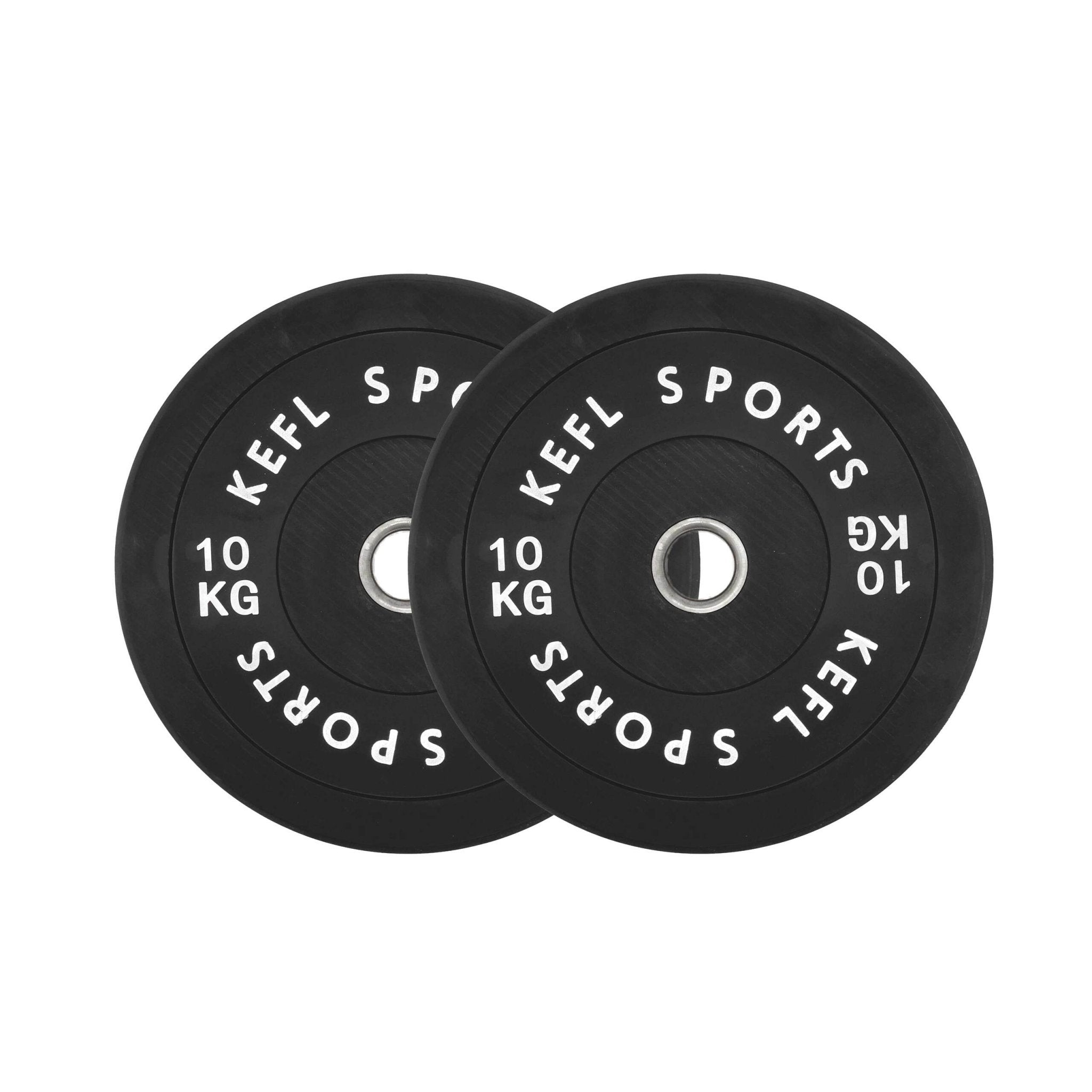 Olympic Straight Barbell & Black Bumper Plates Set - KEFLUK