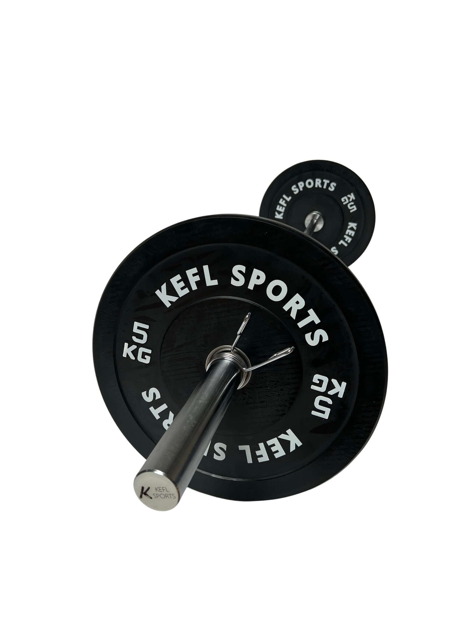 Olympic Straight Barbell & Black Bumper Plates Set
