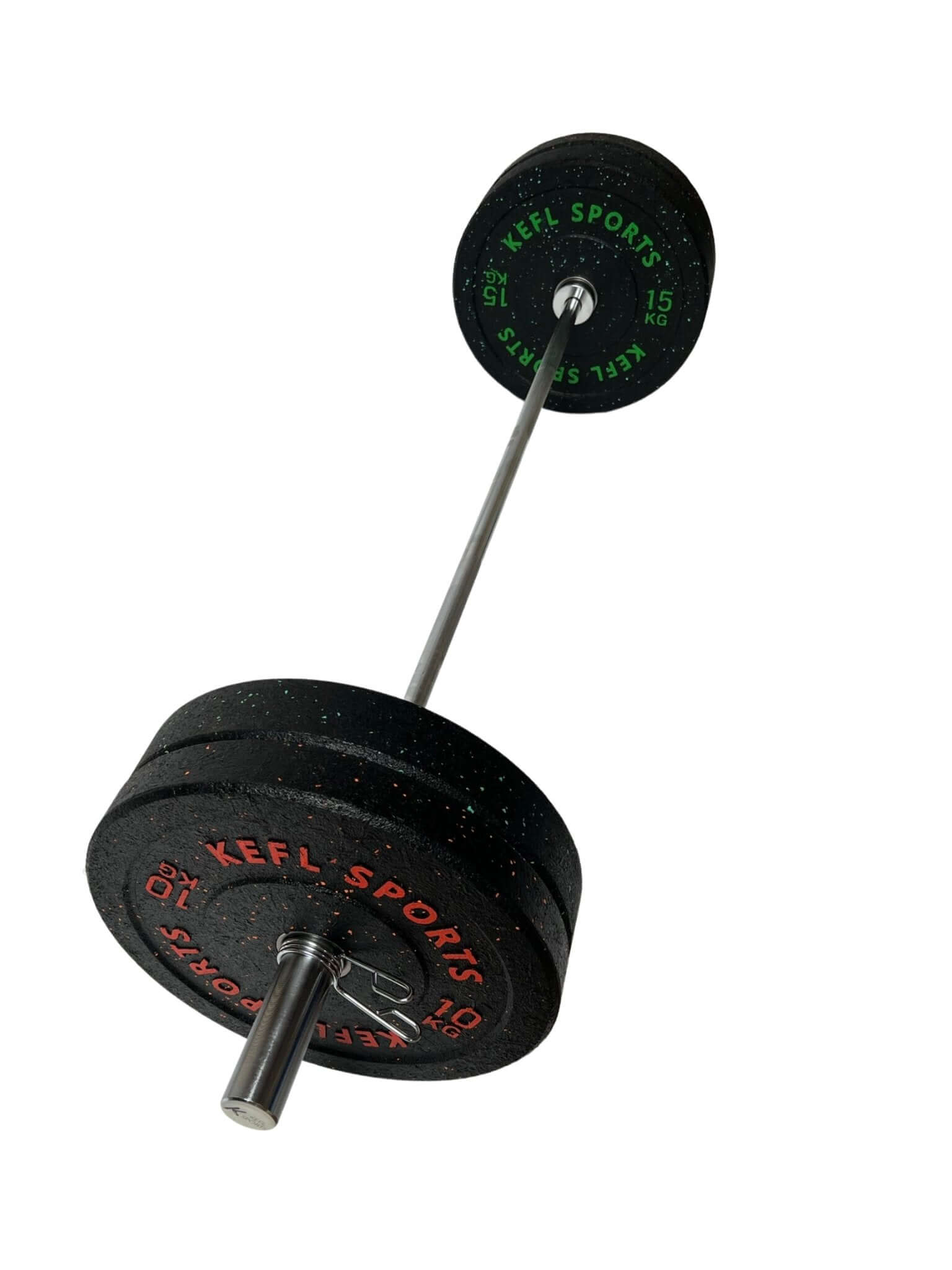 Olympic Straight Barbell & Colour Splashed Bumper Plates Set