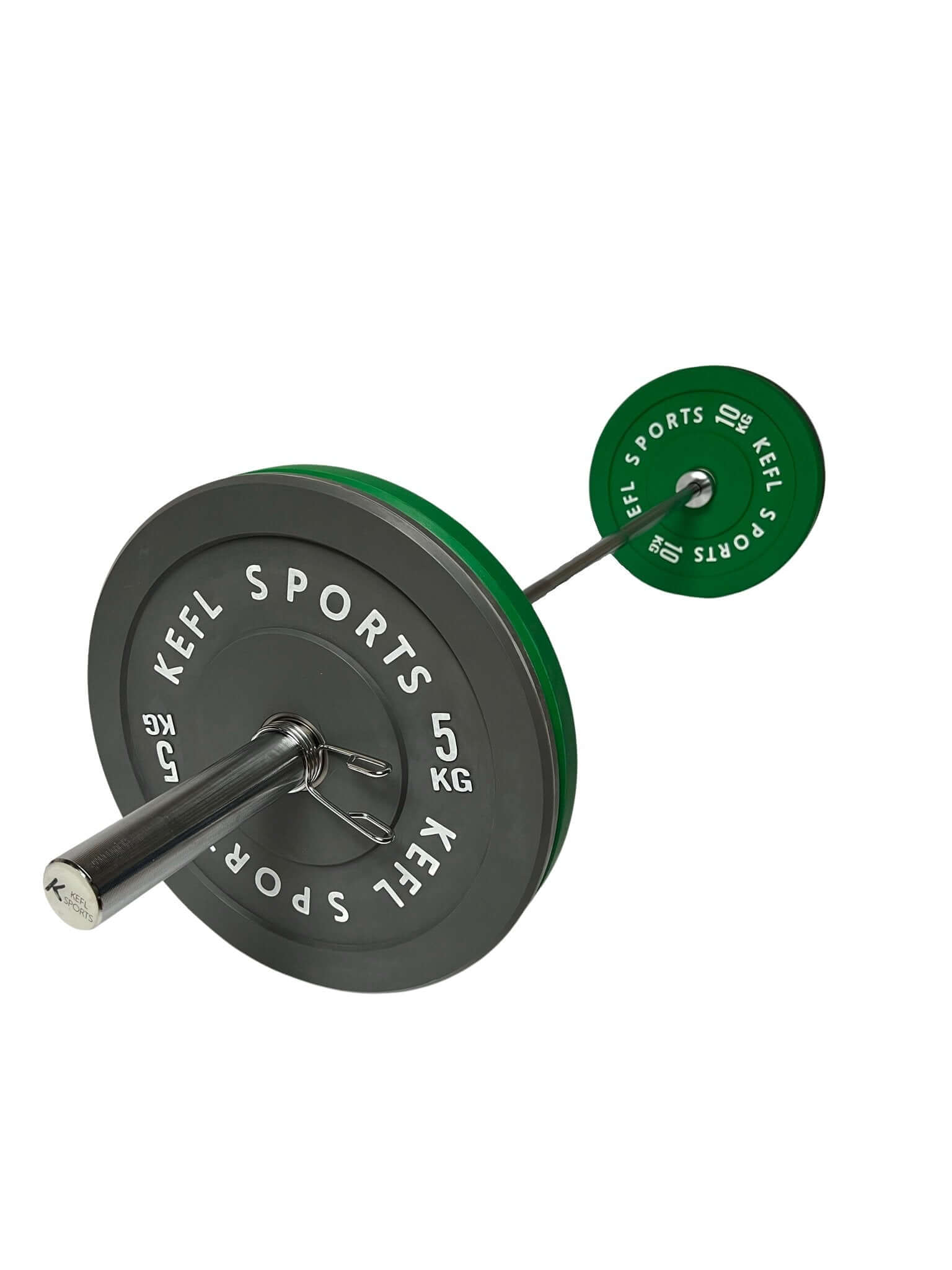 Olympic Straight Barbell & Coloured Bumper Plates Set